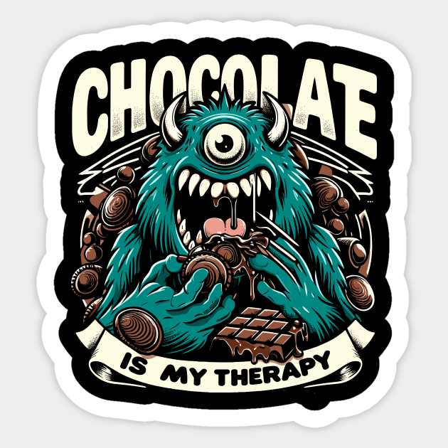 Chocolate Addict Therapy Monster Sticker by ravensart